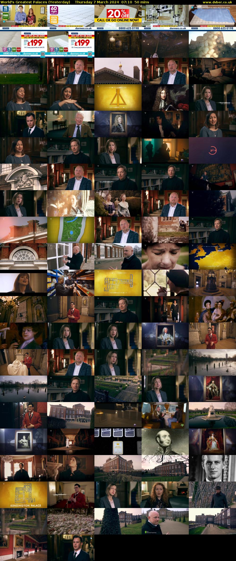World's Greatest Palaces (Yesterday) Thursday 7 March 2024 07:10 - 08:00