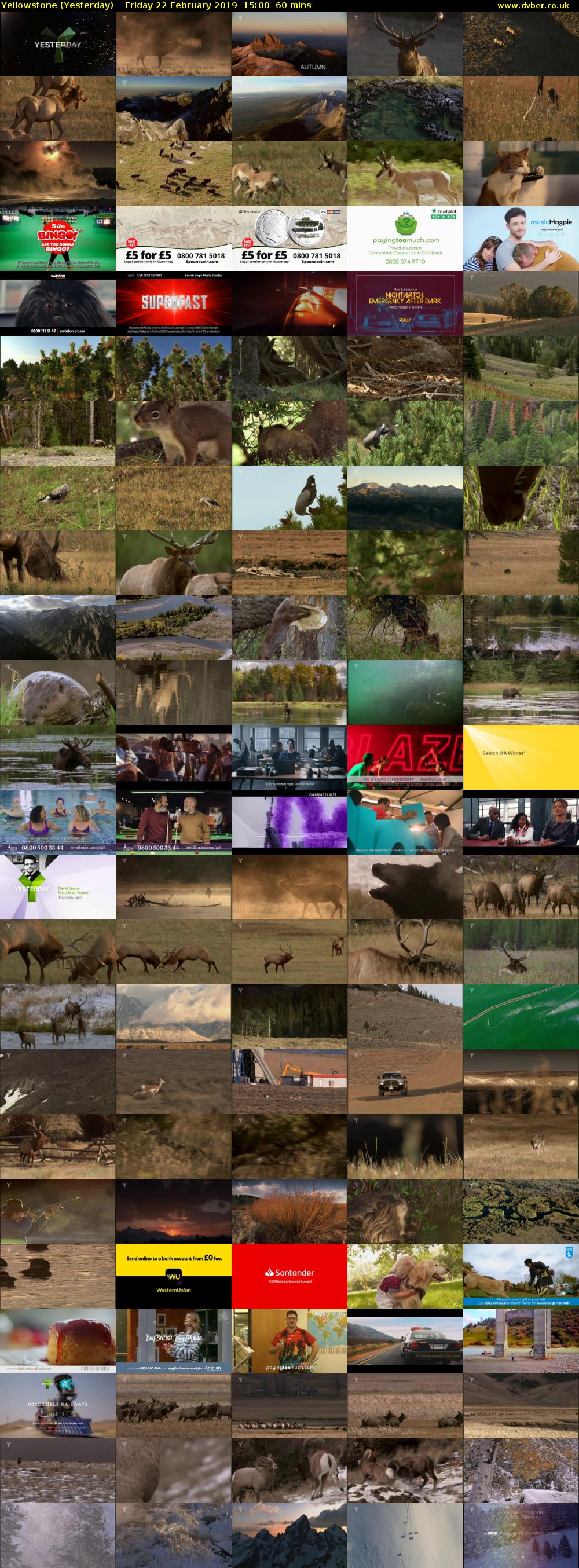Yellowstone (Yesterday) Friday 22 February 2019 15:00 - 16:00
