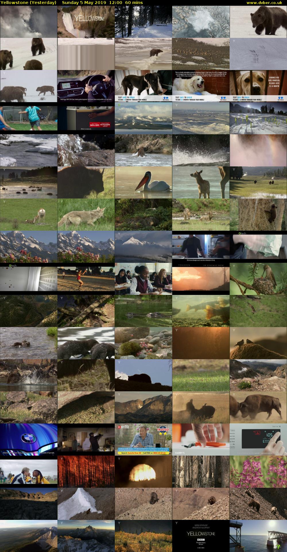 Yellowstone (Yesterday) Sunday 5 May 2019 12:00 - 13:00