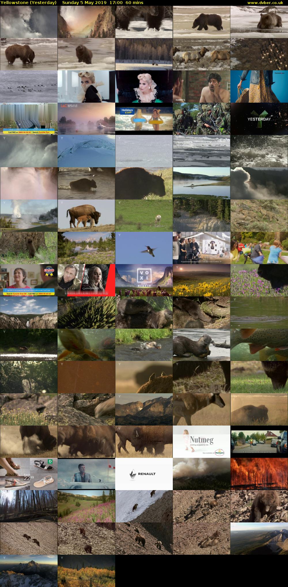 Yellowstone (Yesterday) Sunday 5 May 2019 17:00 - 18:00