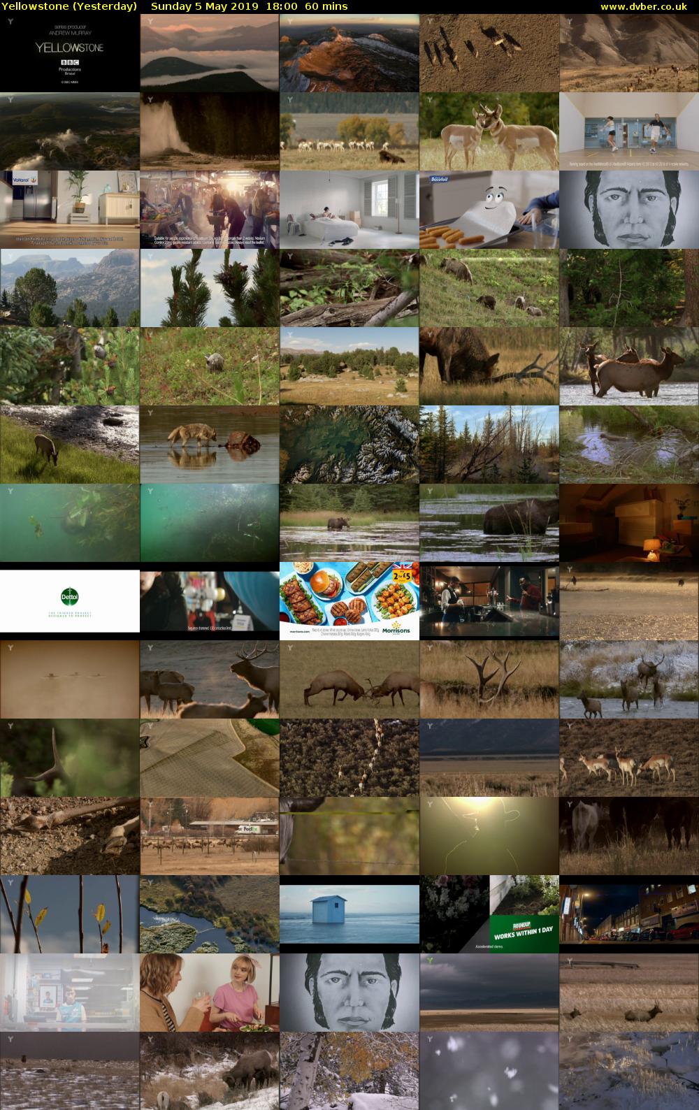 Yellowstone (Yesterday) Sunday 5 May 2019 18:00 - 19:00