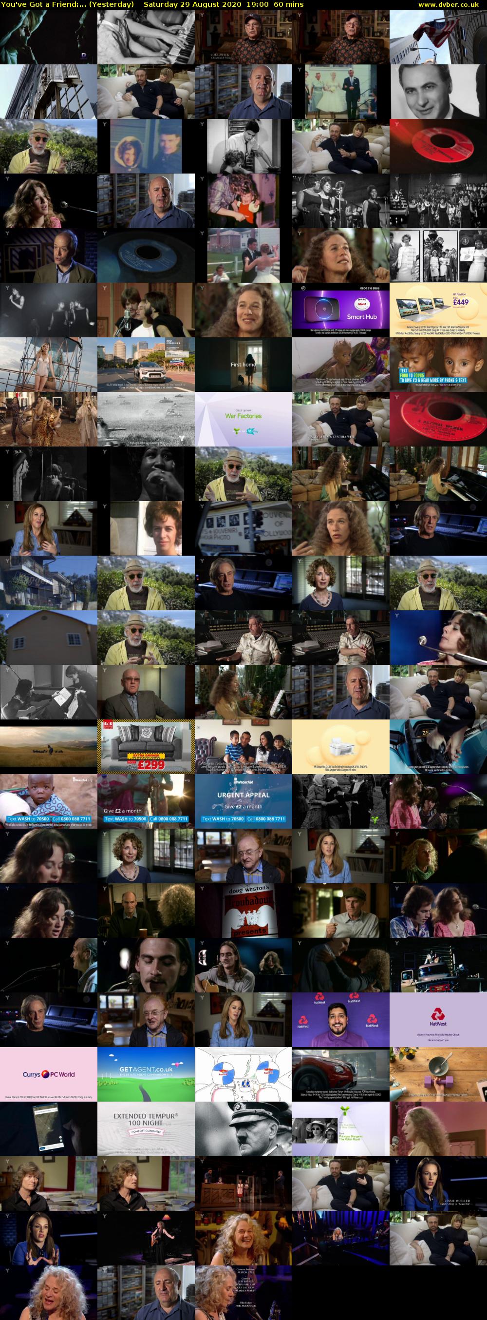 You've Got a Friend:... (Yesterday) Saturday 29 August 2020 19:00 - 20:00