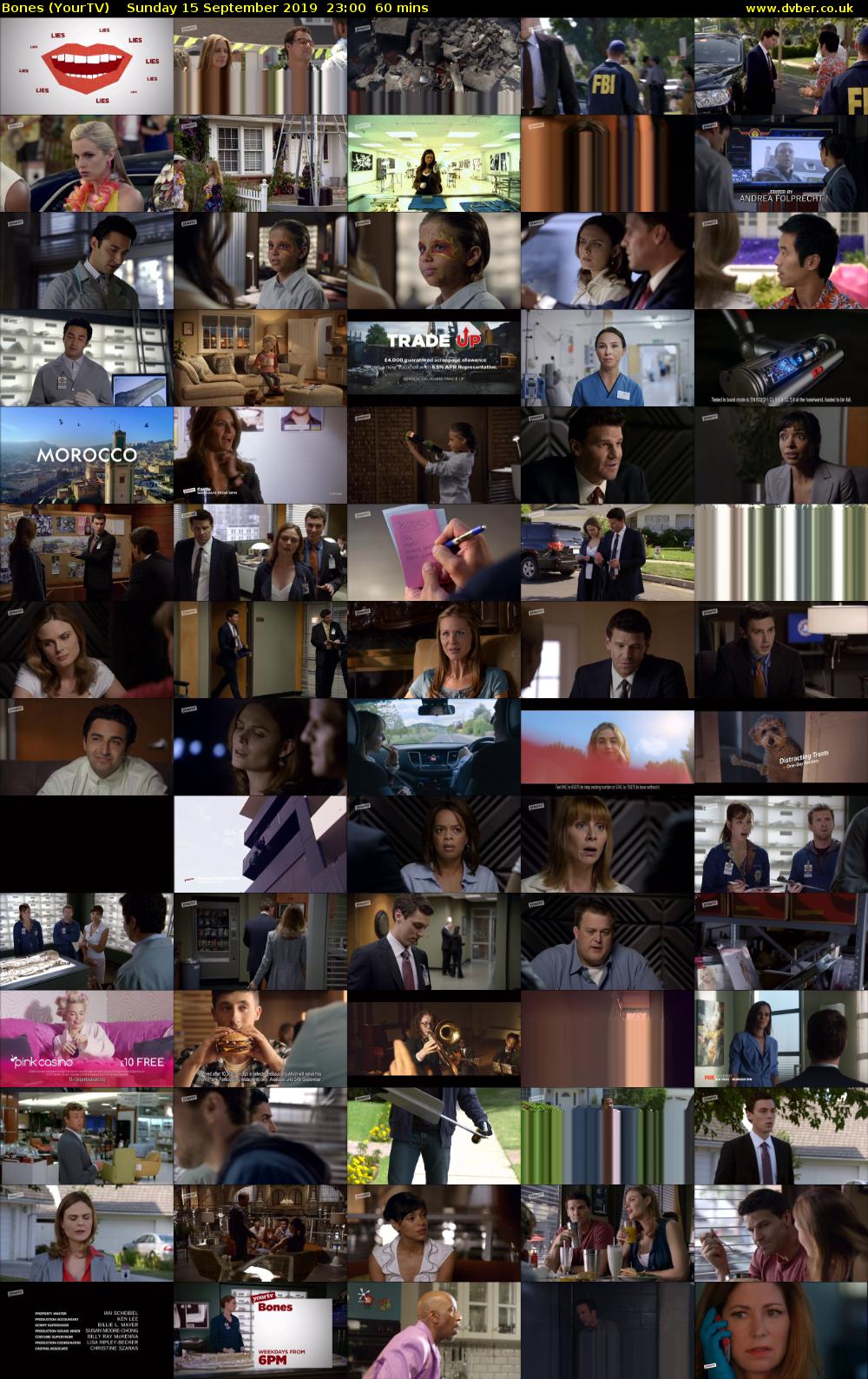 Bones (YourTV) Sunday 15 September 2019 23:00 - 00:00