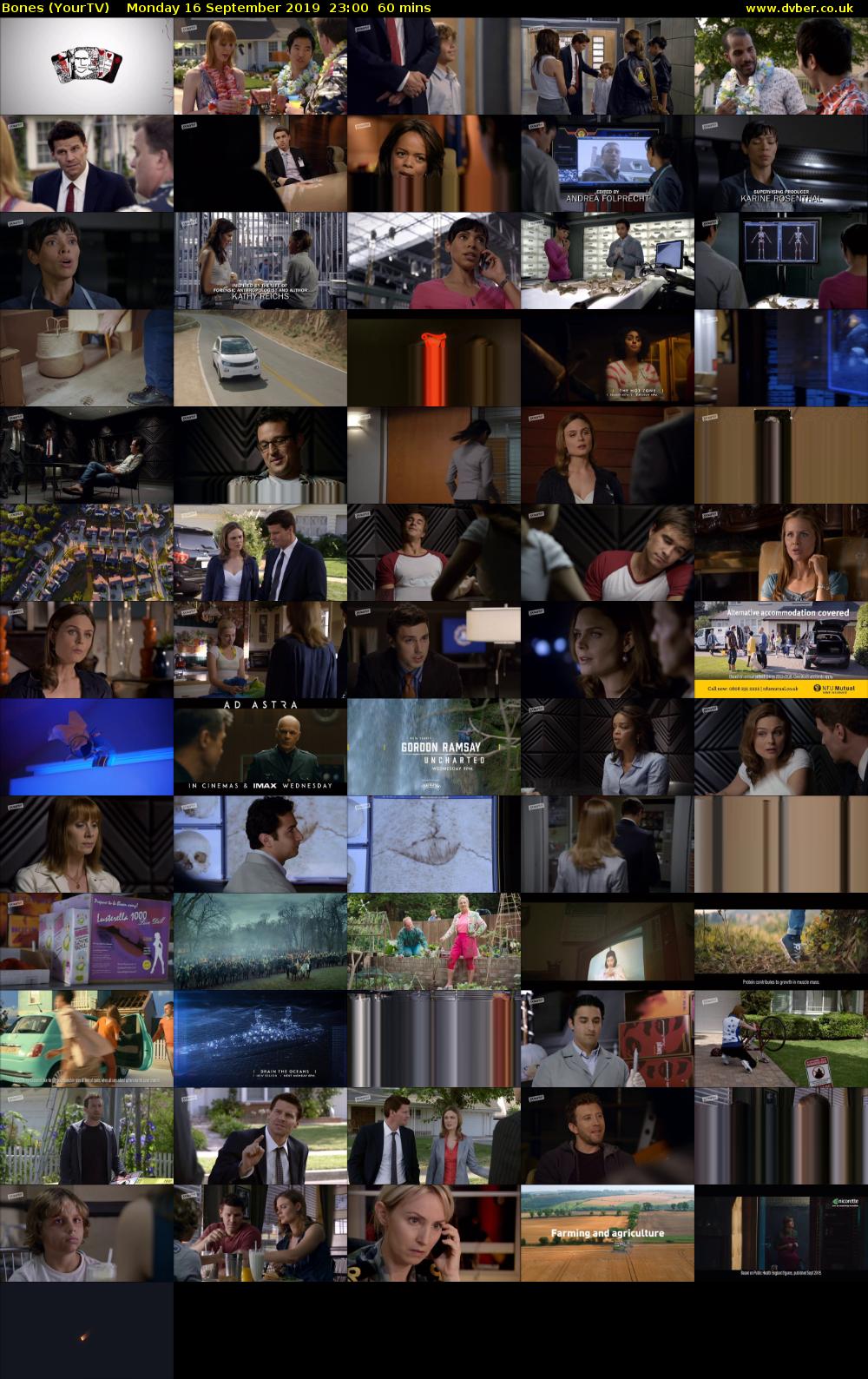 Bones (YourTV) Monday 16 September 2019 23:00 - 00:00