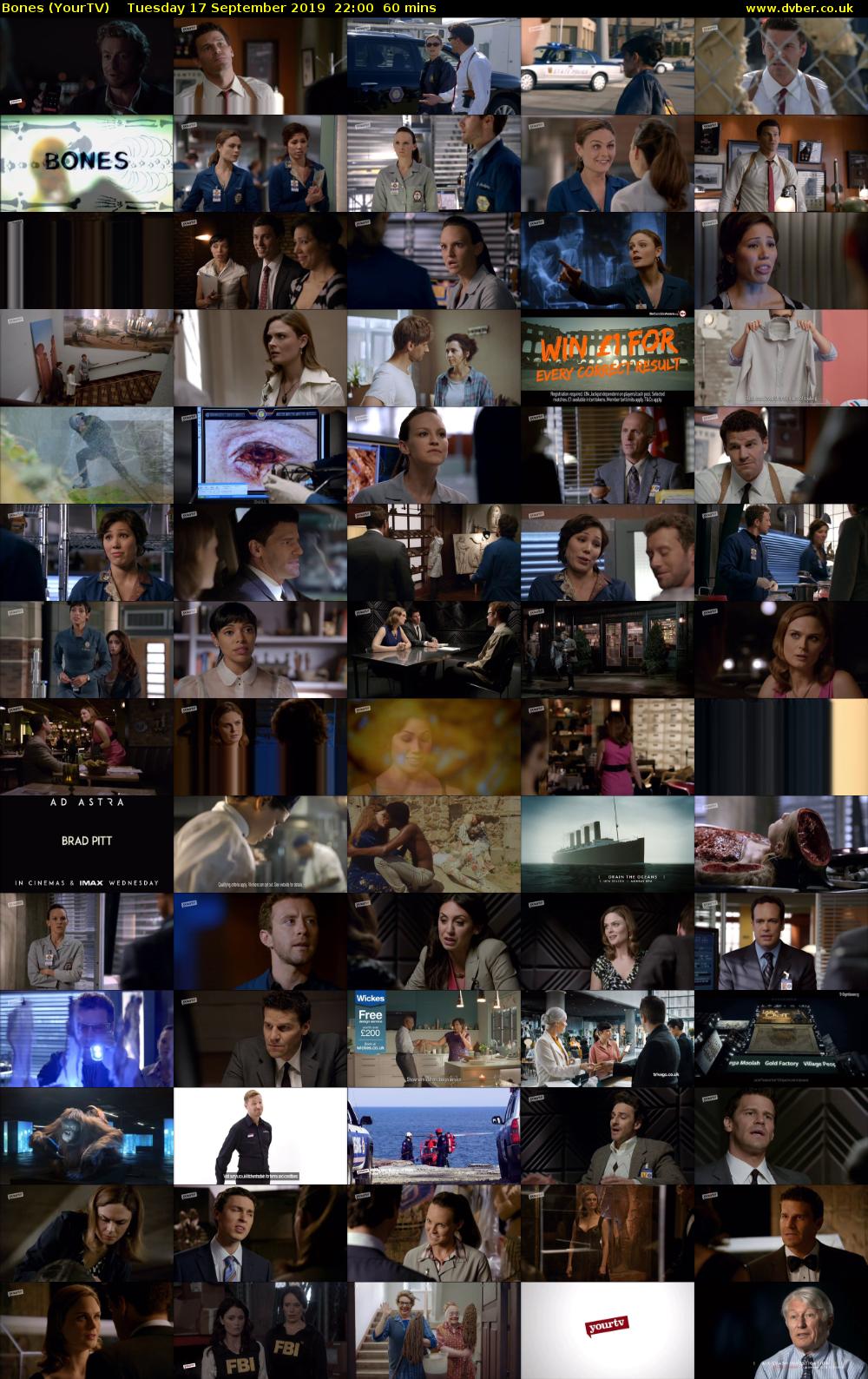 Bones (YourTV) Tuesday 17 September 2019 22:00 - 23:00