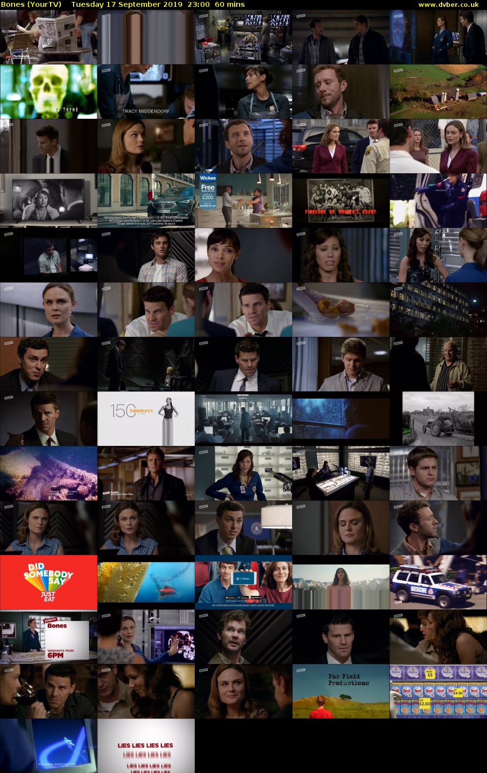 Bones (YourTV) Tuesday 17 September 2019 23:00 - 00:00