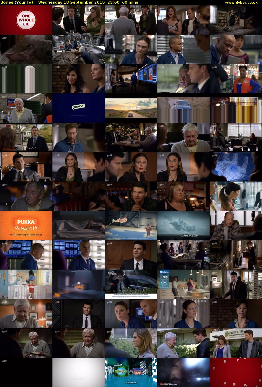Bones (YourTV) Wednesday 18 September 2019 23:00 - 00:00