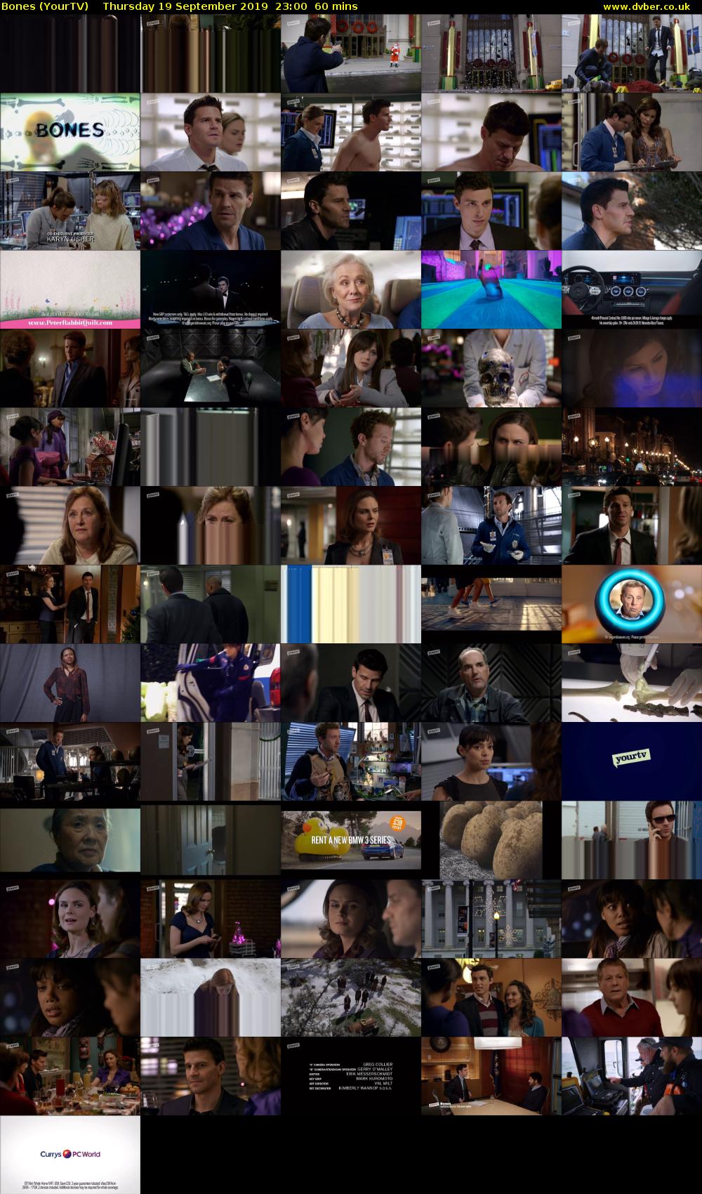 Bones (YourTV) Thursday 19 September 2019 23:00 - 00:00