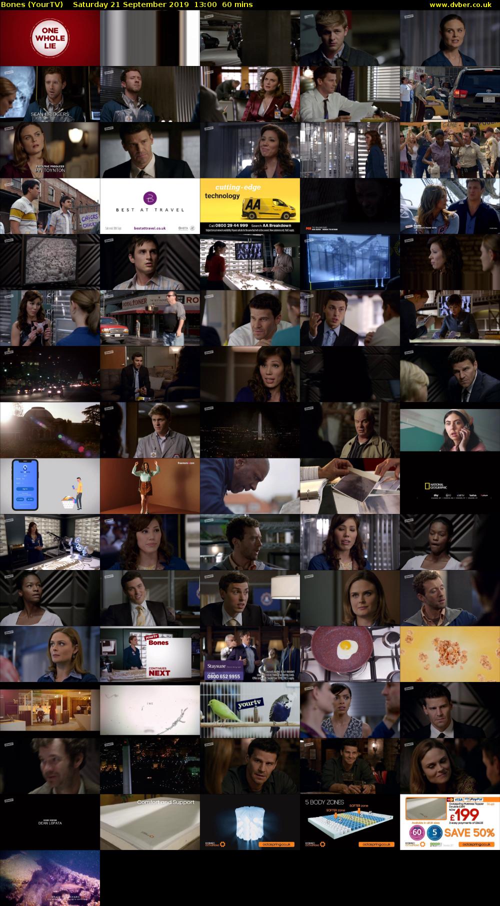 Bones (YourTV) Saturday 21 September 2019 13:00 - 14:00
