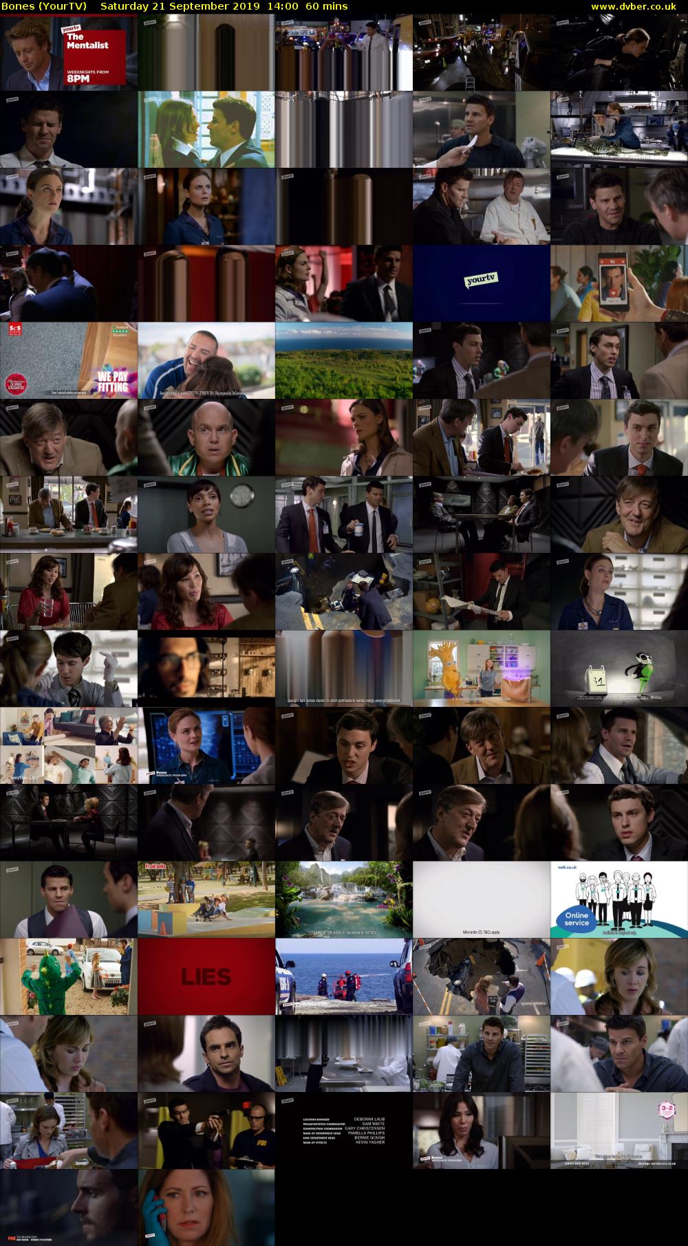 Bones (YourTV) Saturday 21 September 2019 14:00 - 15:00