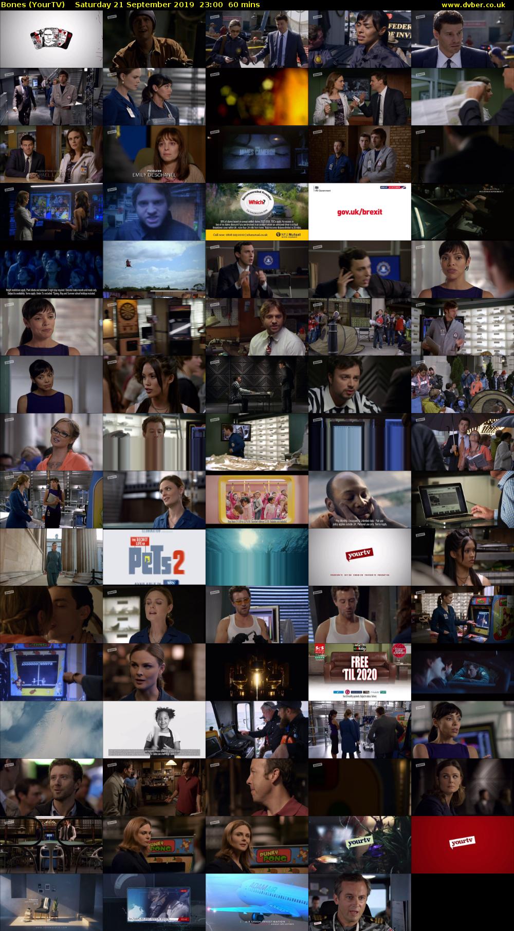 Bones (YourTV) Saturday 21 September 2019 23:00 - 00:00