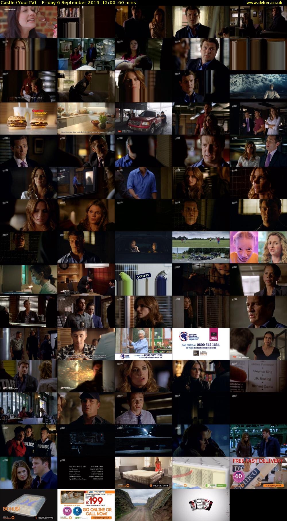 Castle (YourTV) Friday 6 September 2019 12:00 - 13:00