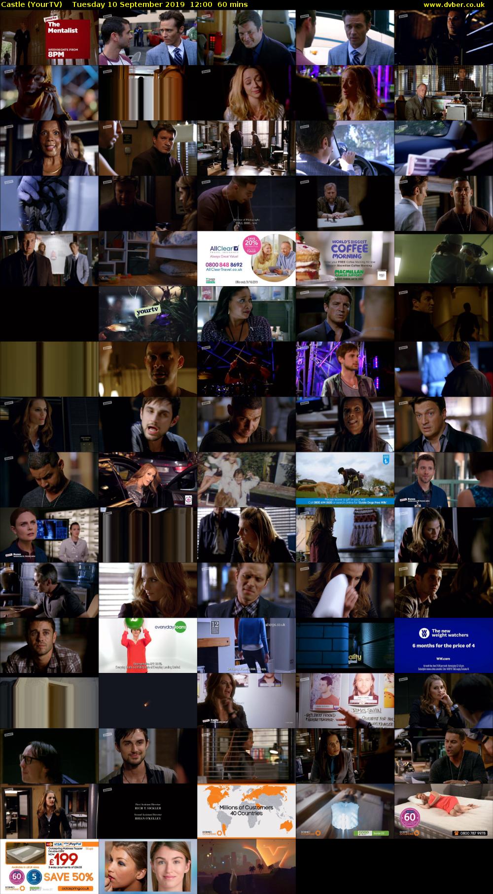 Castle (YourTV) Tuesday 10 September 2019 12:00 - 13:00
