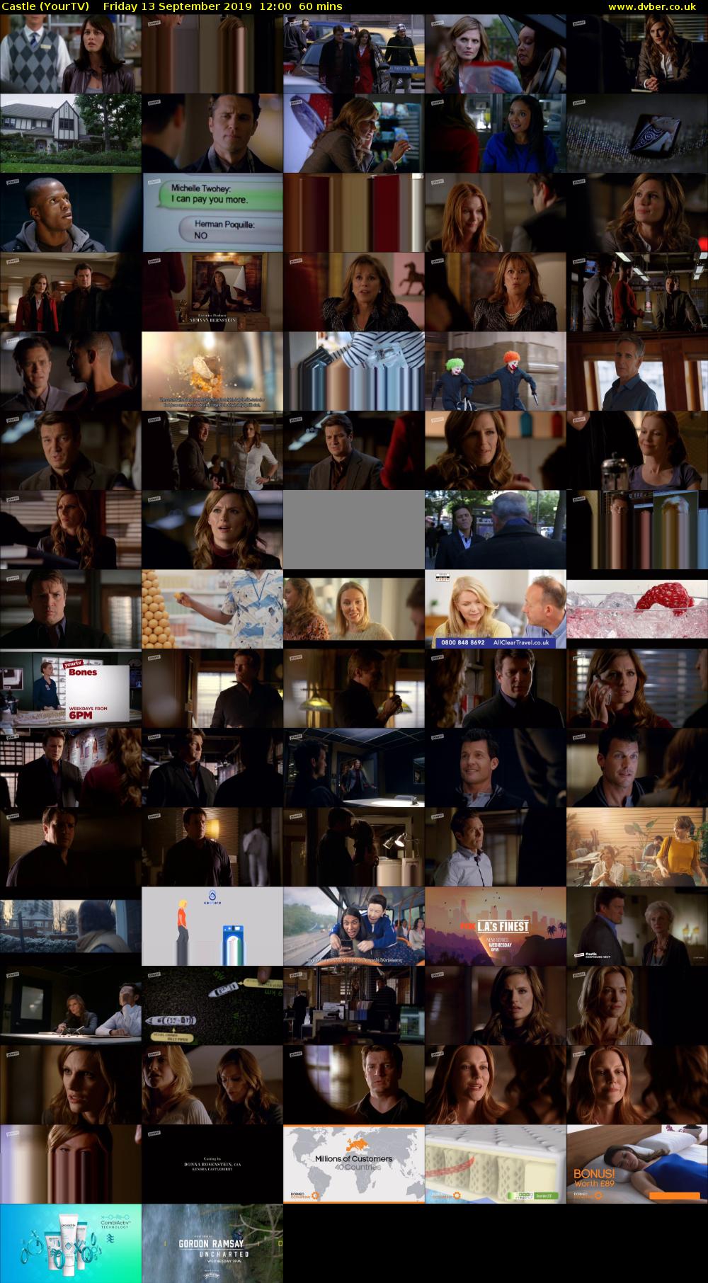 Castle (YourTV) Friday 13 September 2019 12:00 - 13:00