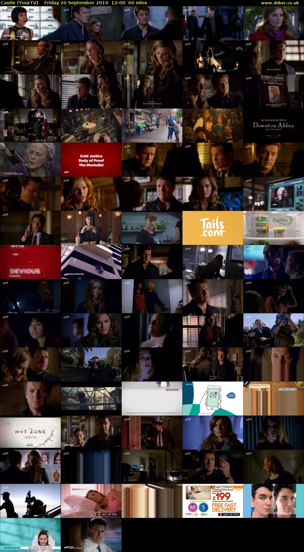 Castle (YourTV) Friday 20 September 2019 12:00 - 13:00