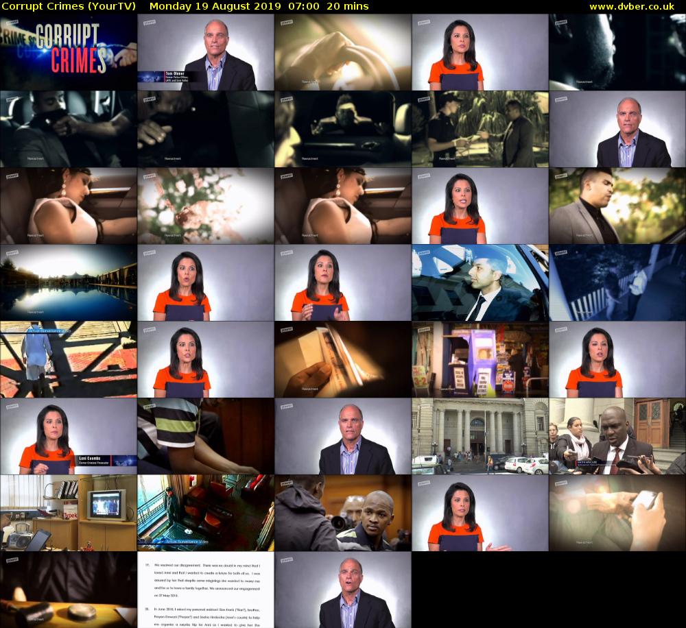 Corrupt Crimes (YourTV) Monday 19 August 2019 07:00 - 07:20