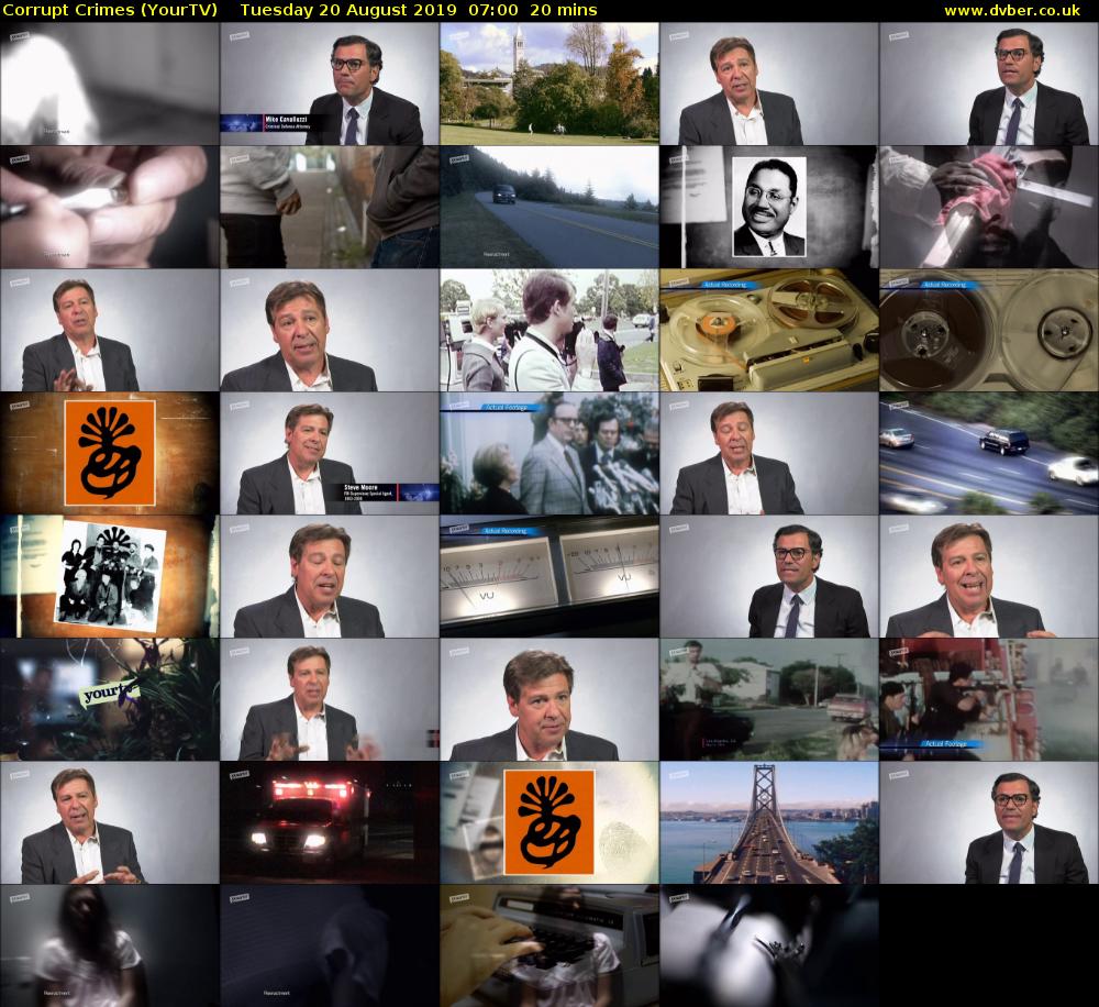 Corrupt Crimes (YourTV) Tuesday 20 August 2019 07:00 - 07:20