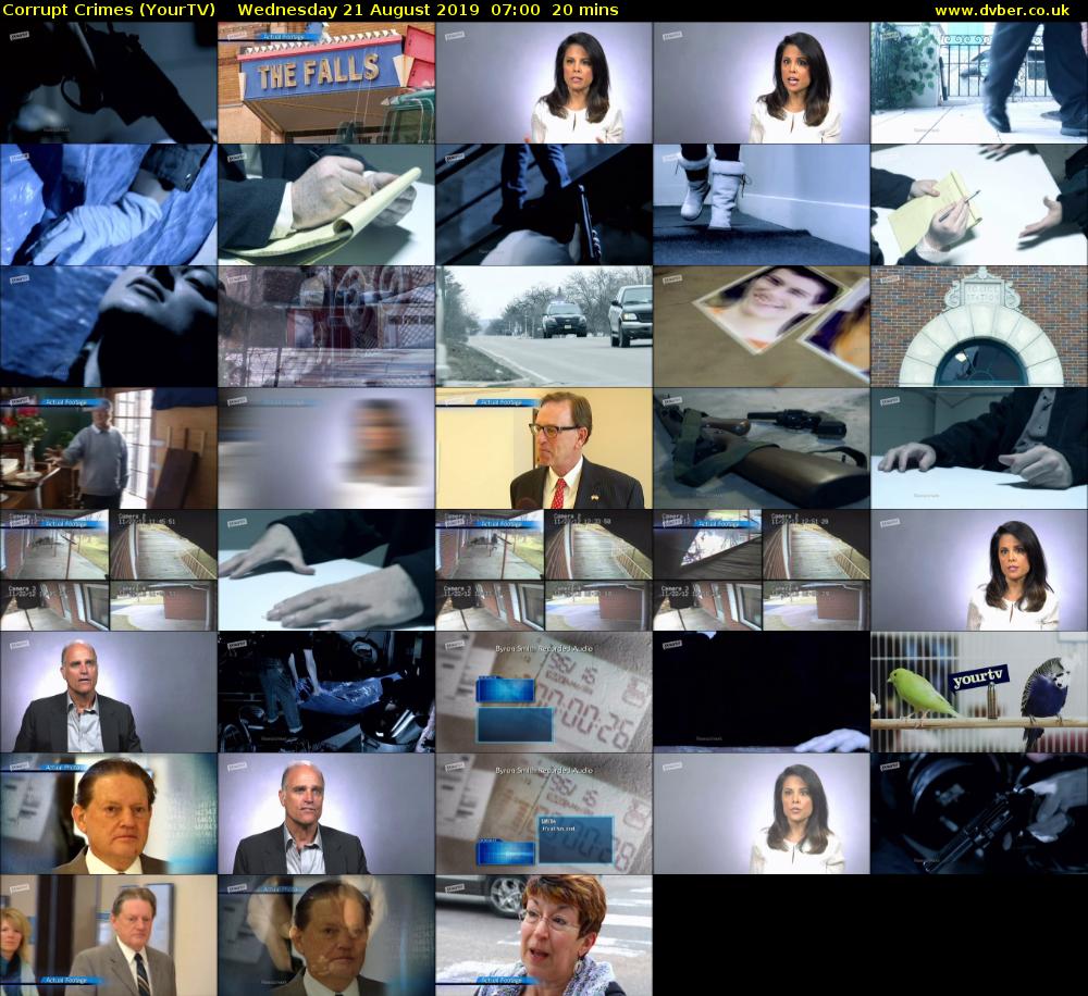 Corrupt Crimes (YourTV) Wednesday 21 August 2019 07:00 - 07:20