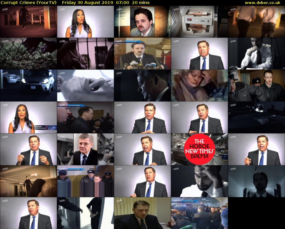 Corrupt Crimes (YourTV) Friday 30 August 2019 07:00 - 07:20