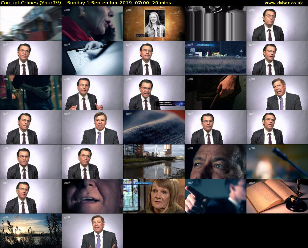 Corrupt Crimes (YourTV) Sunday 1 September 2019 07:00 - 07:20