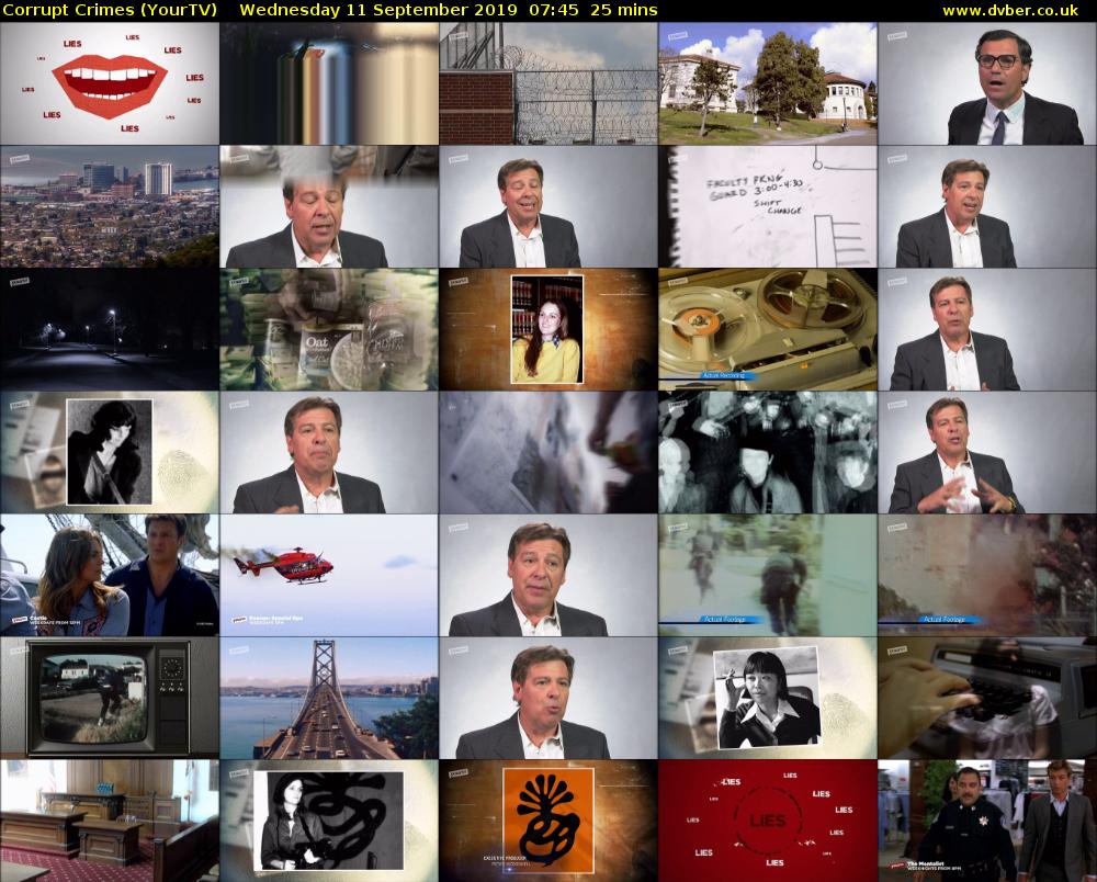 Corrupt Crimes (YourTV) Wednesday 11 September 2019 07:45 - 08:10