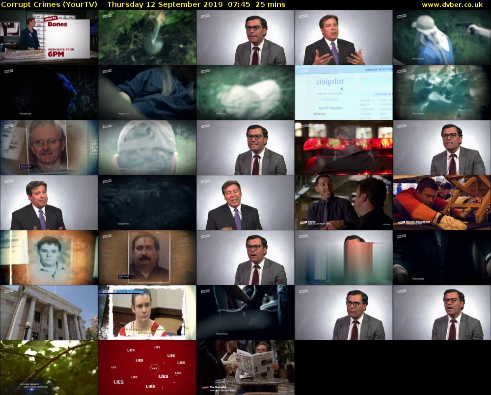 Corrupt Crimes (YourTV) Thursday 12 September 2019 07:45 - 08:10