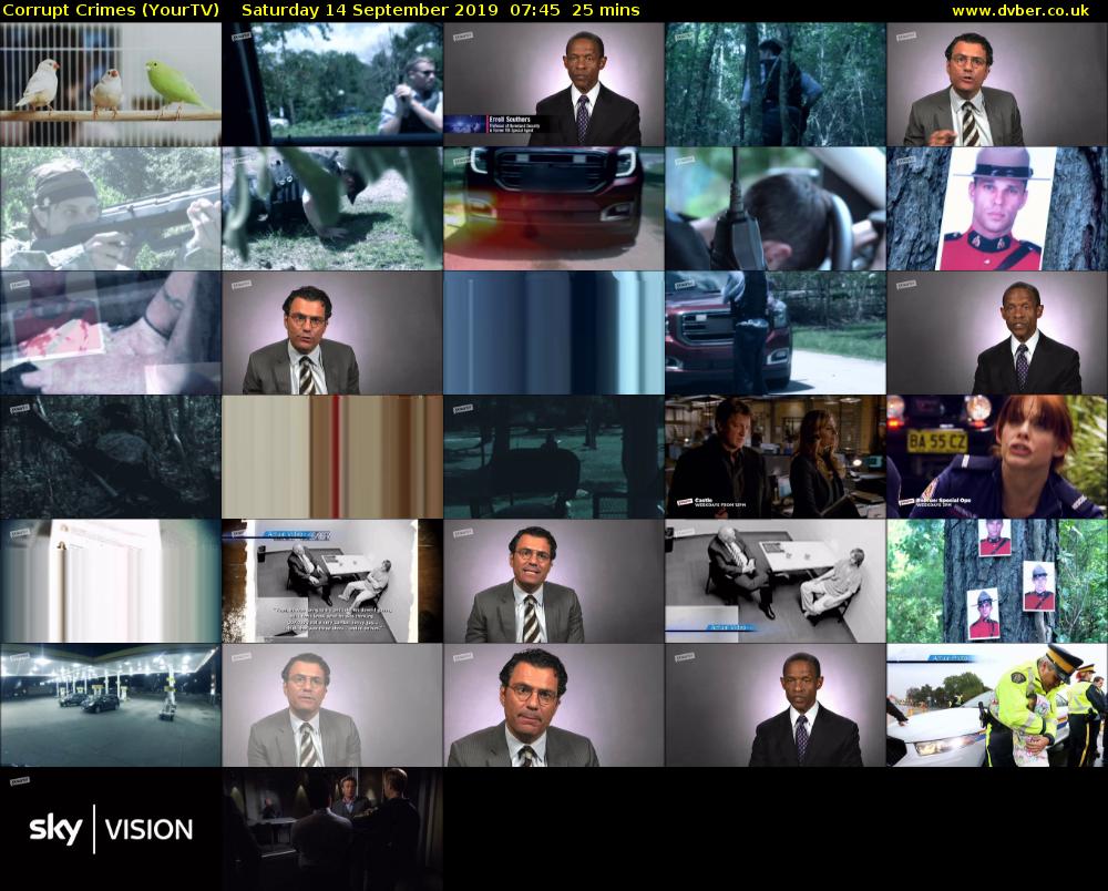 Corrupt Crimes (YourTV) Saturday 14 September 2019 07:45 - 08:10