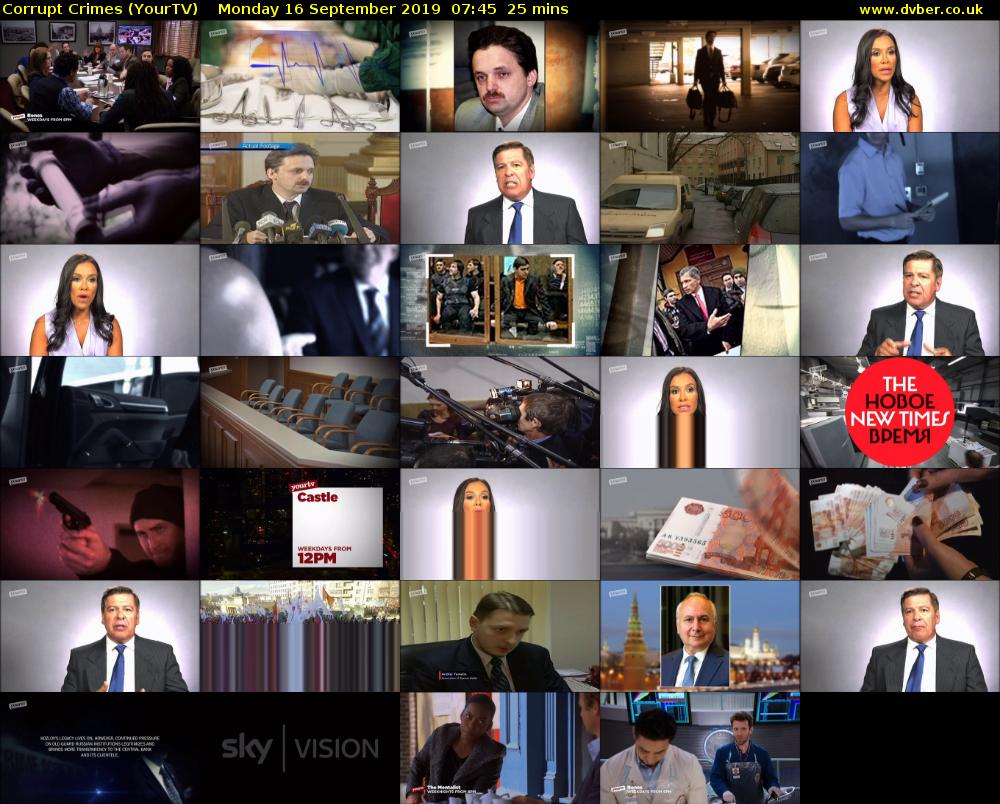 Corrupt Crimes (YourTV) Monday 16 September 2019 07:45 - 08:10