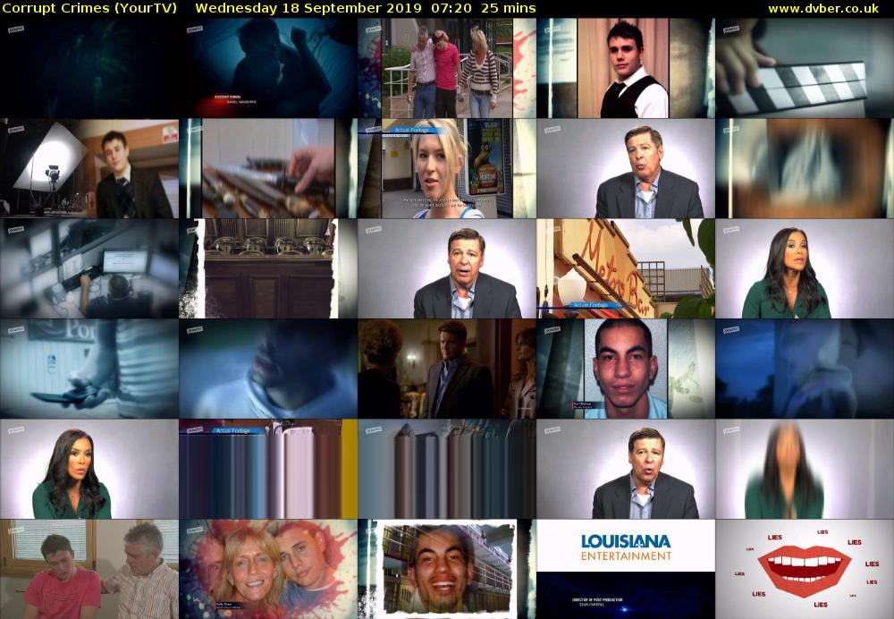 Corrupt Crimes (YourTV) Wednesday 18 September 2019 07:20 - 07:45