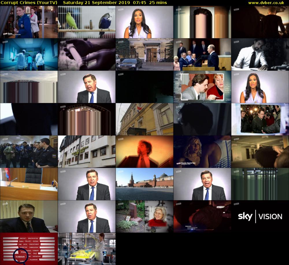 Corrupt Crimes (YourTV) Saturday 21 September 2019 07:45 - 08:10