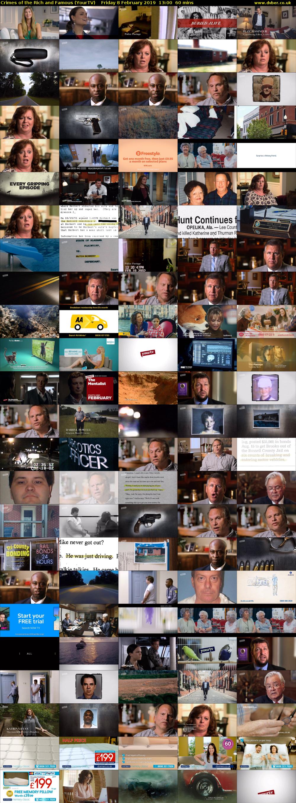 Crimes of the Rich and Famous (YourTV) Friday 8 February 2019 13:00 - 14:00