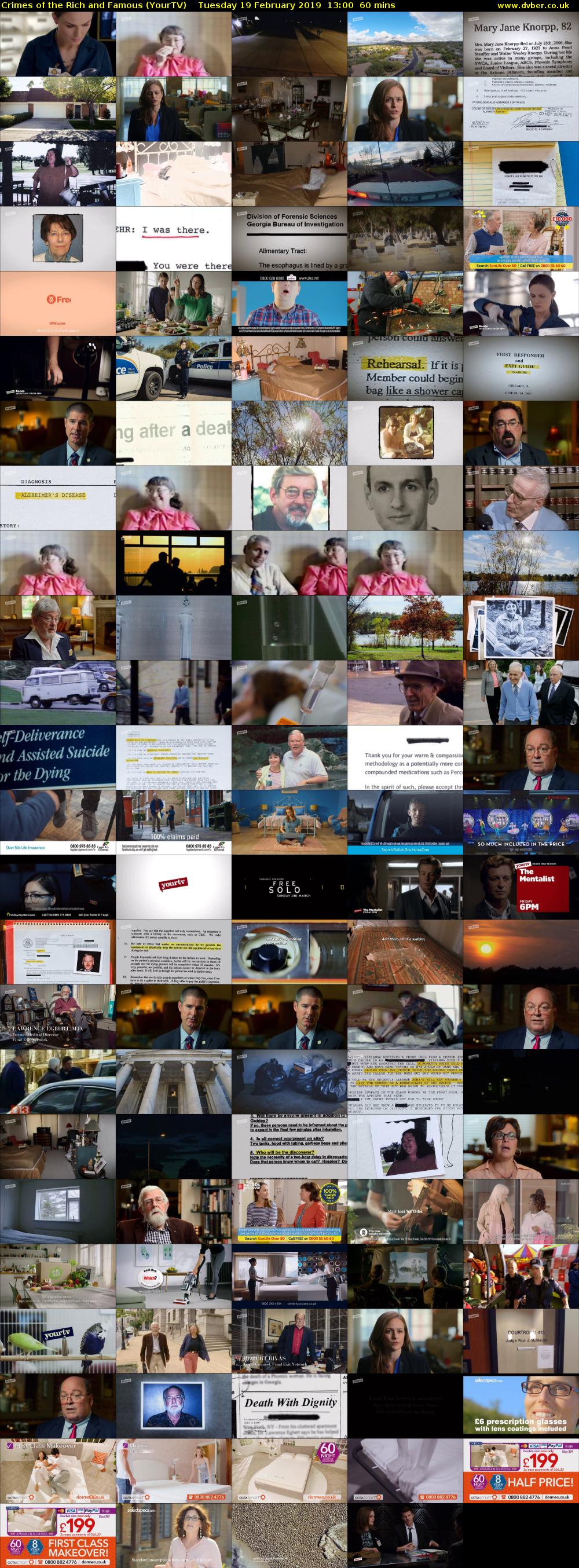 Crimes of the Rich and Famous (YourTV) Tuesday 19 February 2019 13:00 - 14:00