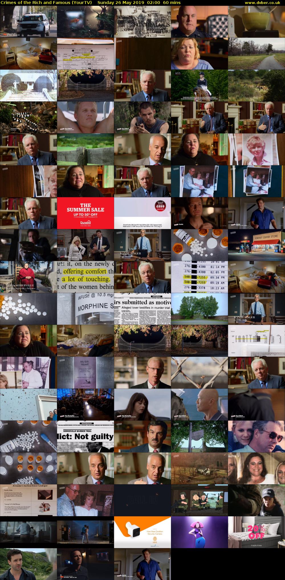 Crimes of the Rich and Famous (YourTV) Sunday 26 May 2019 02:00 - 03:00