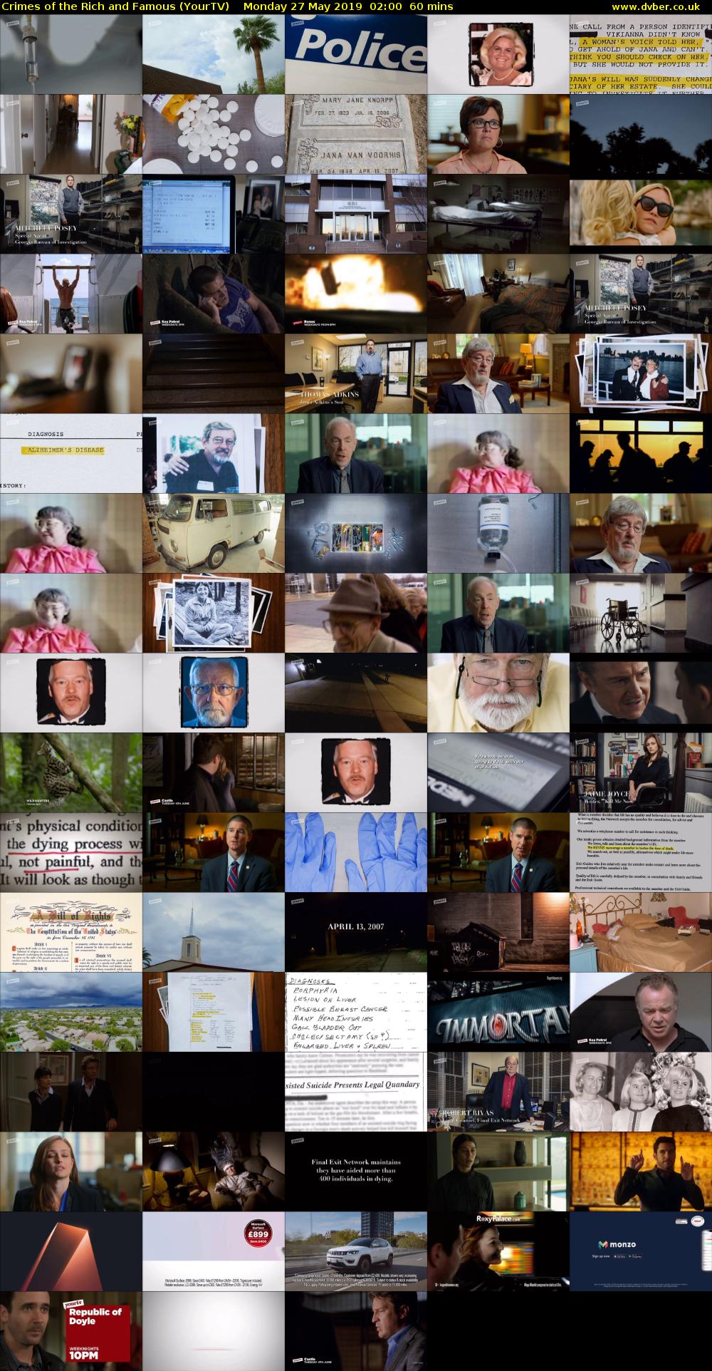 Crimes of the Rich and Famous (YourTV) Monday 27 May 2019 02:00 - 03:00