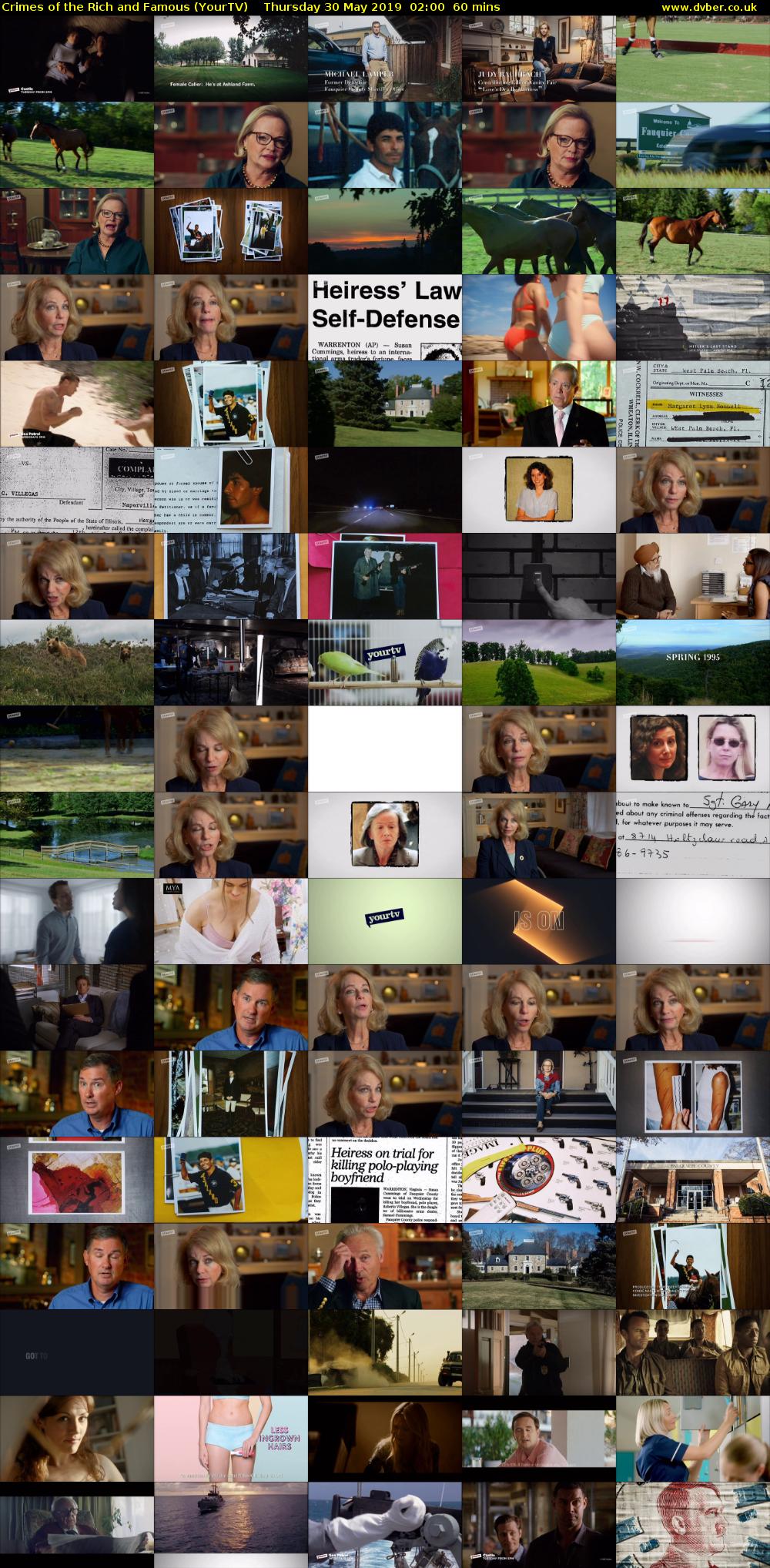 Crimes of the Rich and Famous (YourTV) Thursday 30 May 2019 02:00 - 03:00