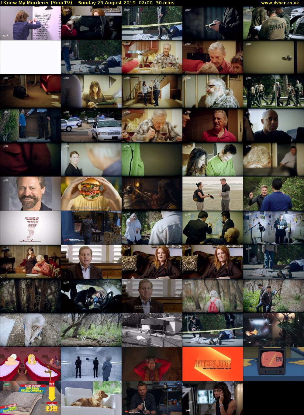 I Knew My Murderer (YourTV) Sunday 25 August 2019 02:00 - 02:30