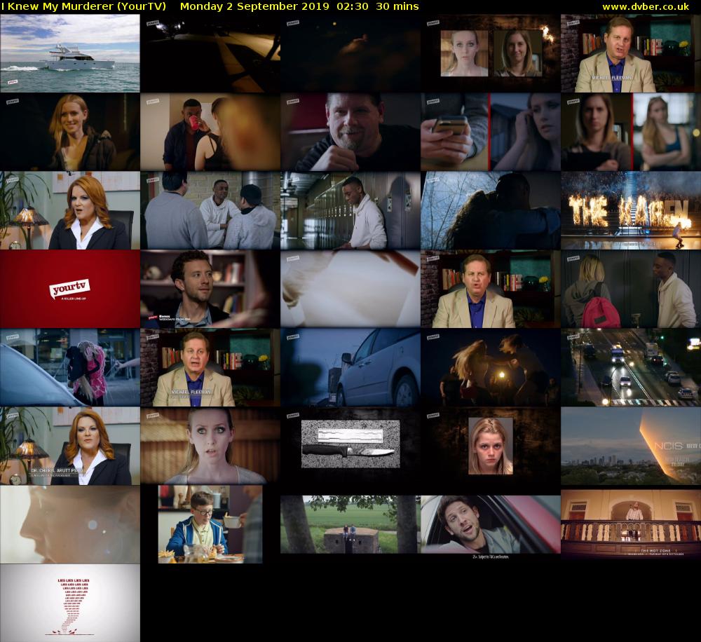 I Knew My Murderer (YourTV) Monday 2 September 2019 02:30 - 03:00