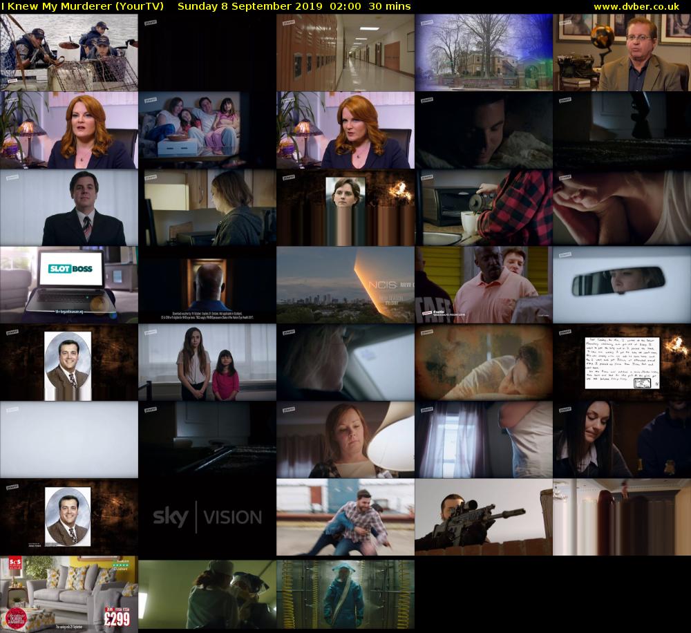 I Knew My Murderer (YourTV) Sunday 8 September 2019 02:00 - 02:30