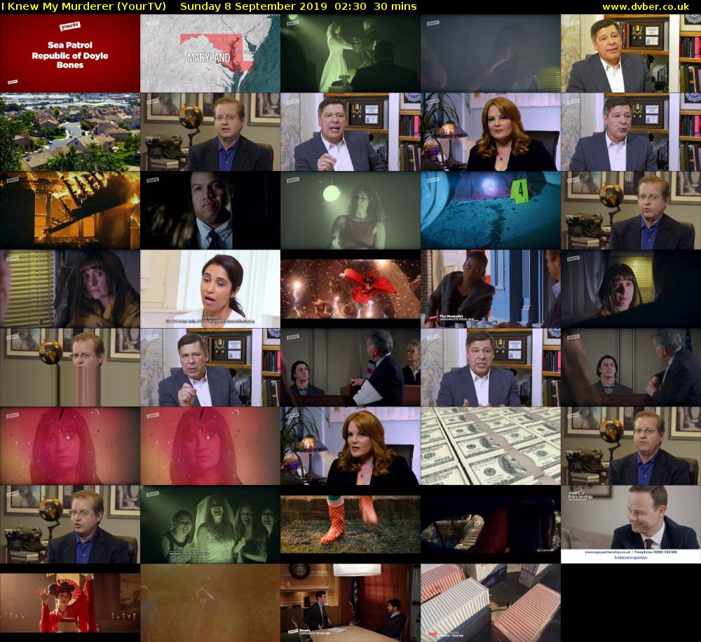 I Knew My Murderer (YourTV) Sunday 8 September 2019 02:30 - 03:00