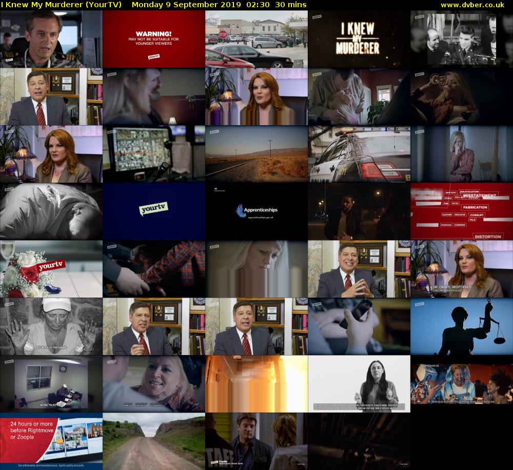 I Knew My Murderer (YourTV) Monday 9 September 2019 02:30 - 03:00