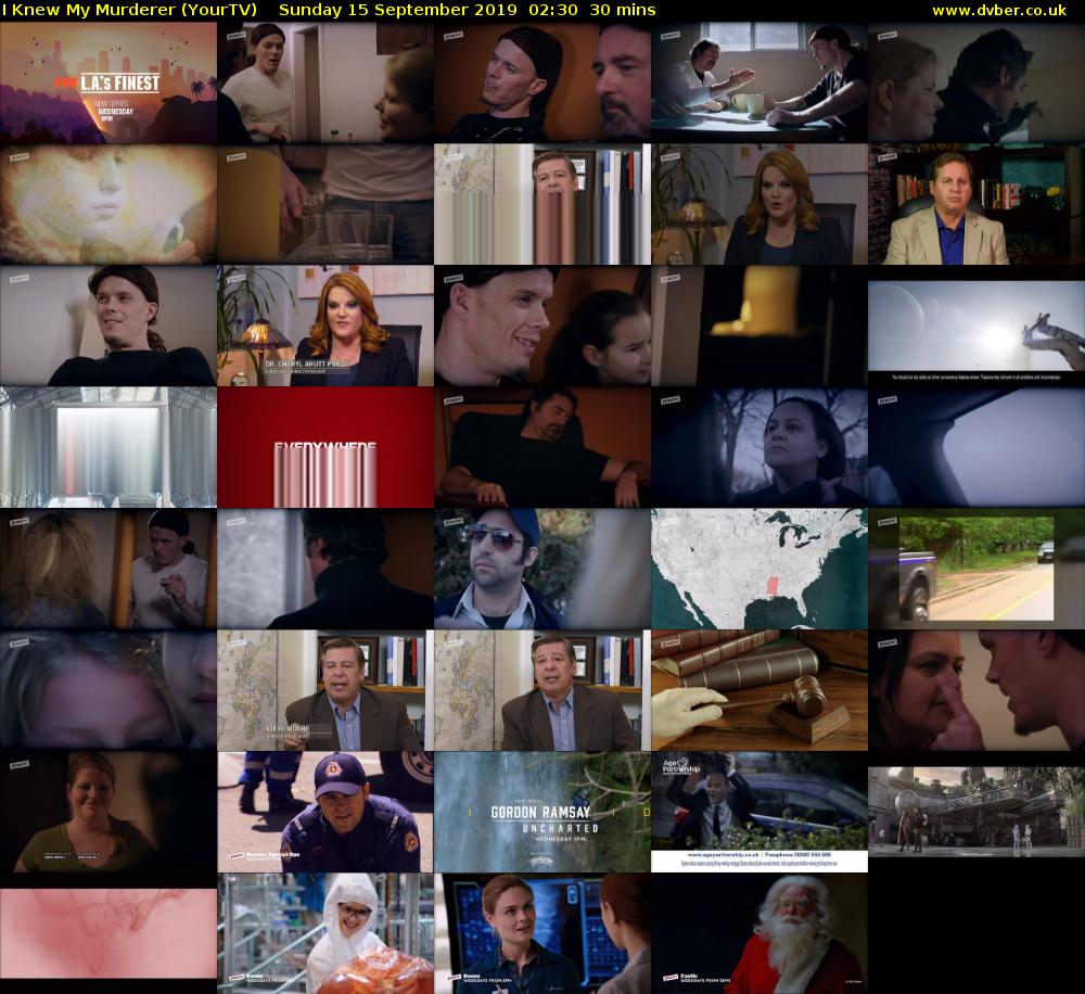 I Knew My Murderer (YourTV) Sunday 15 September 2019 02:30 - 03:00