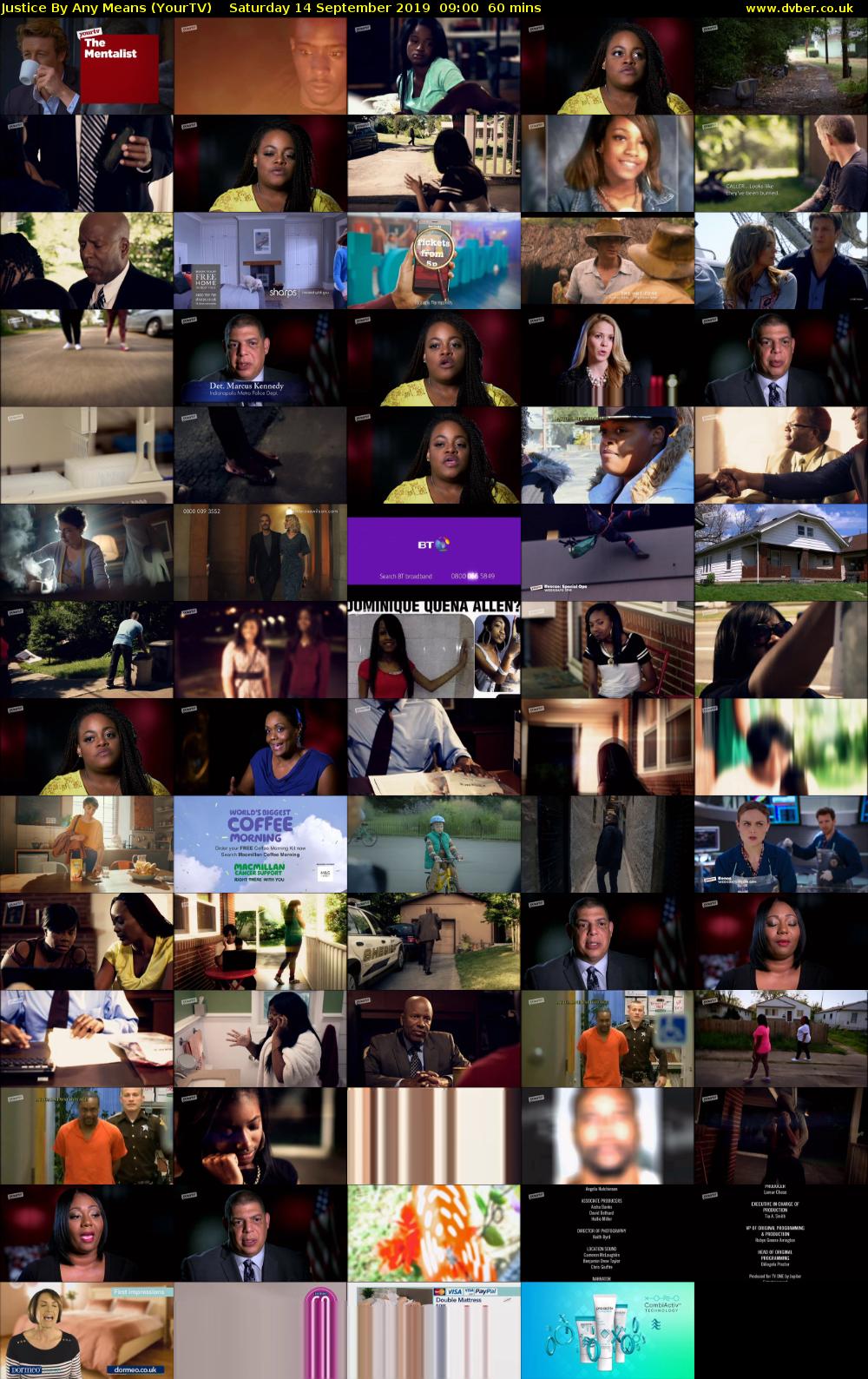 Justice By Any Means (YourTV) Saturday 14 September 2019 09:00 - 10:00