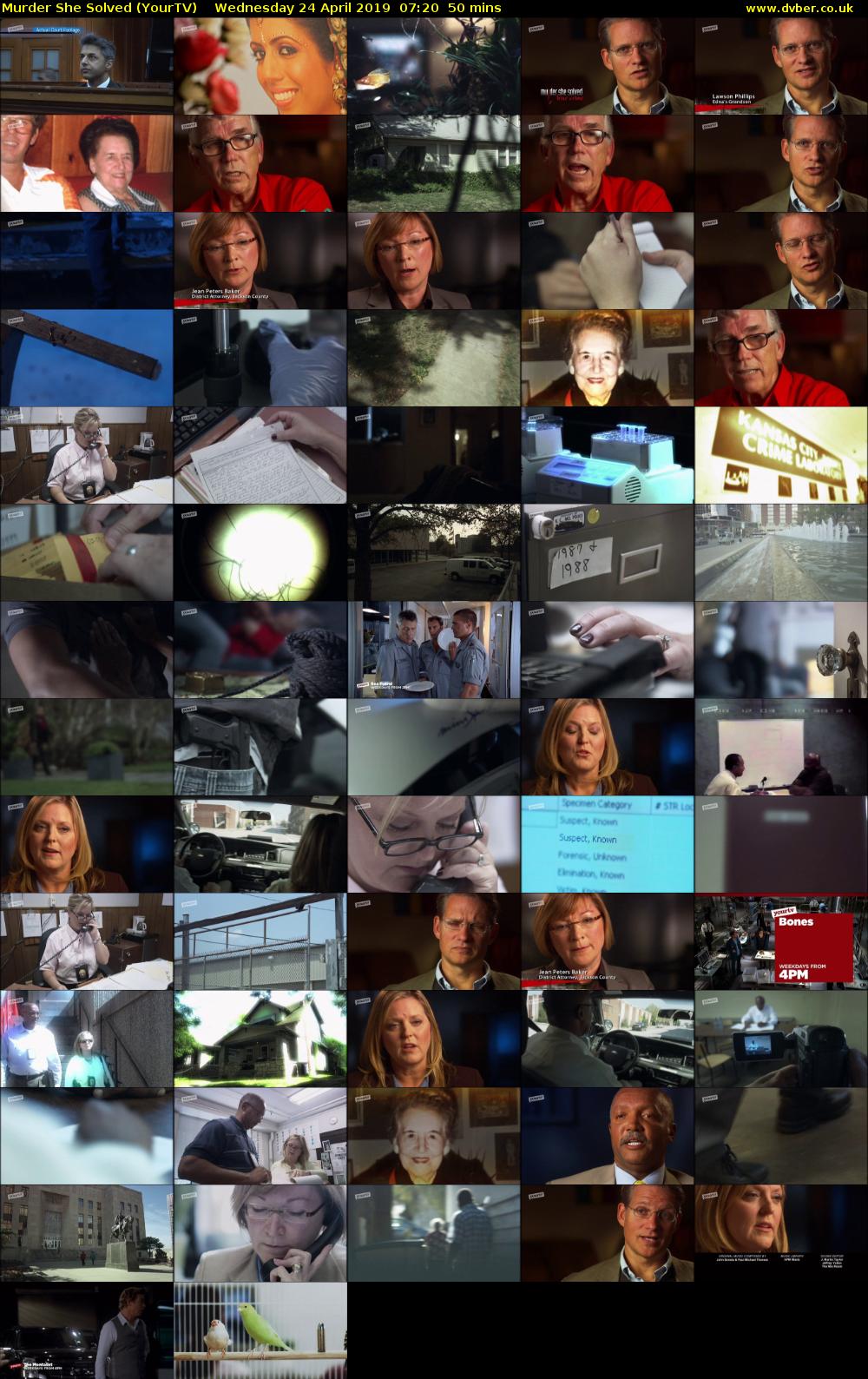 Murder She Solved (YourTV) Wednesday 24 April 2019 07:20 - 08:10