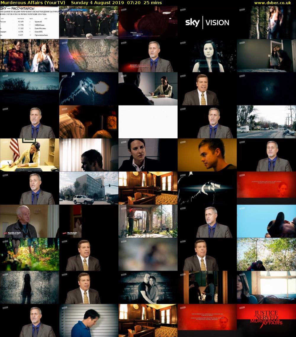 Murderous Affairs (YourTV) Sunday 4 August 2019 07:20 - 07:45