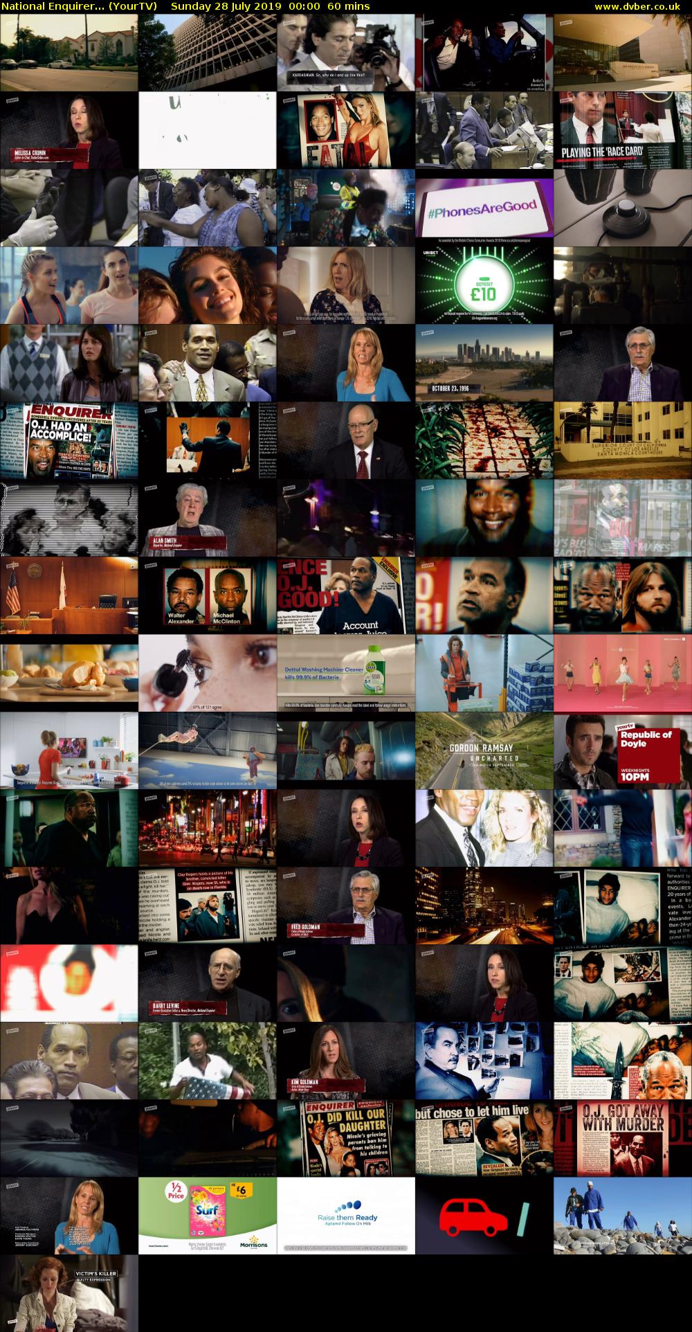 National Enquirer... (YourTV) Sunday 28 July 2019 00:00 - 01:00