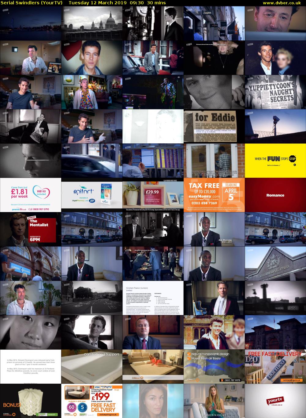 Serial Swindlers (YourTV) Tuesday 12 March 2019 09:30 - 10:00