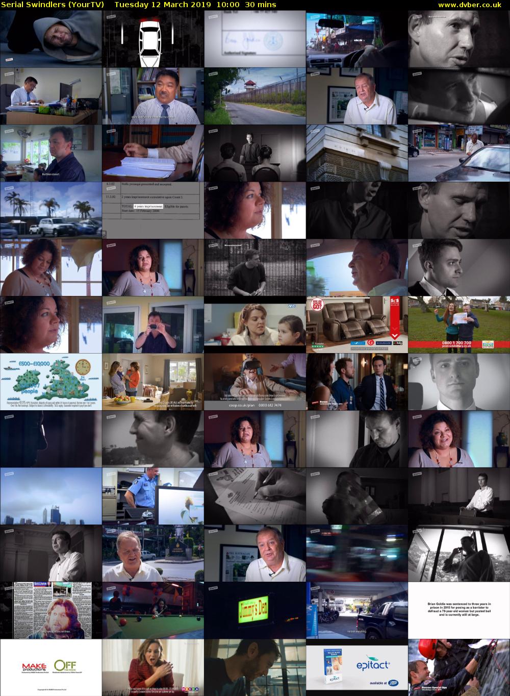 Serial Swindlers (YourTV) Tuesday 12 March 2019 10:00 - 10:30