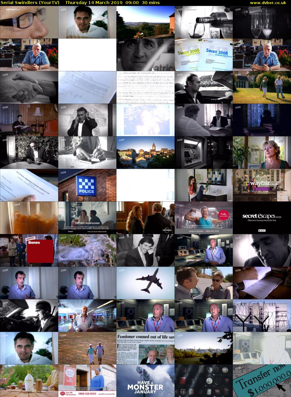 Serial Swindlers (YourTV) Thursday 14 March 2019 09:00 - 09:30