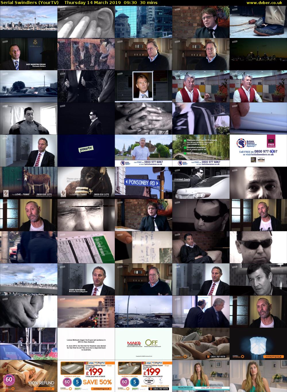 Serial Swindlers (YourTV) Thursday 14 March 2019 09:30 - 10:00