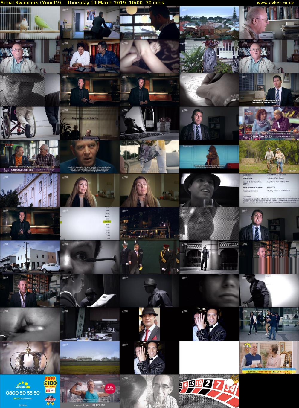 Serial Swindlers (YourTV) Thursday 14 March 2019 10:00 - 10:30